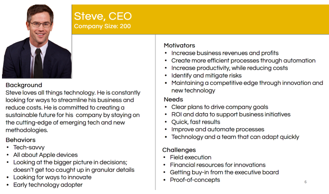 The customer profile of a CEO