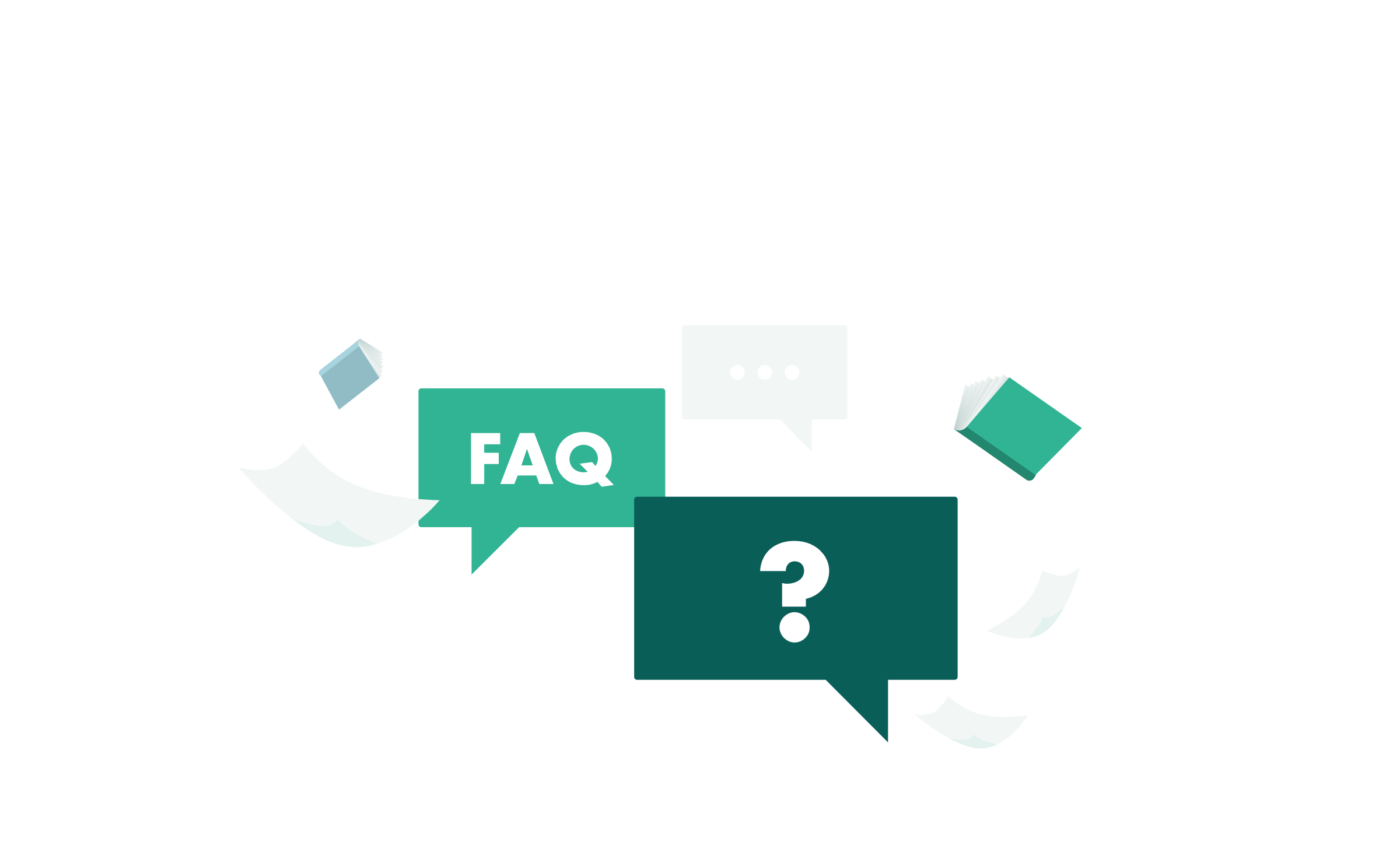 Illustration of speech bubbles/FAQs