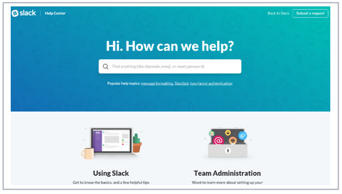 FAQ example using Slack